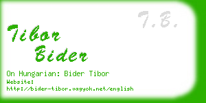 tibor bider business card